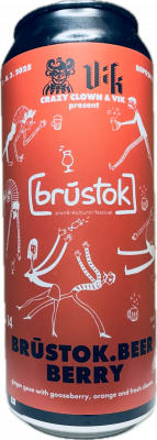14%Brustok.Beerberry/Sour ALE/angrešt,pomeranč/zázvor,koriandr,sůl/CAN 500ml/Crazy Clown